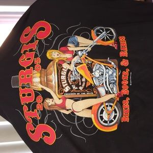 Vintage rare USA brand new bike rally tshirt black Sturgis Bike week